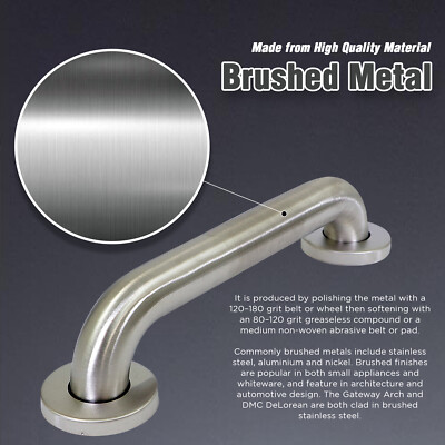 12''in-48''in Steel Wall Mounted Shower Safety Grab Bar Handrail Antiskid Bathtub