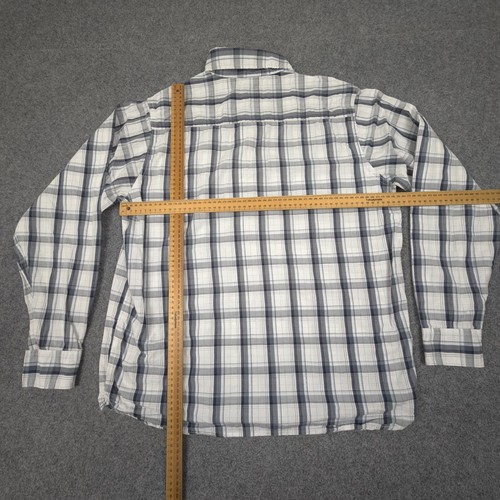 Wrangler Shirt Mens LARGE White plaid Long Sleeve Button Up western Size L - Picture 5 of 8