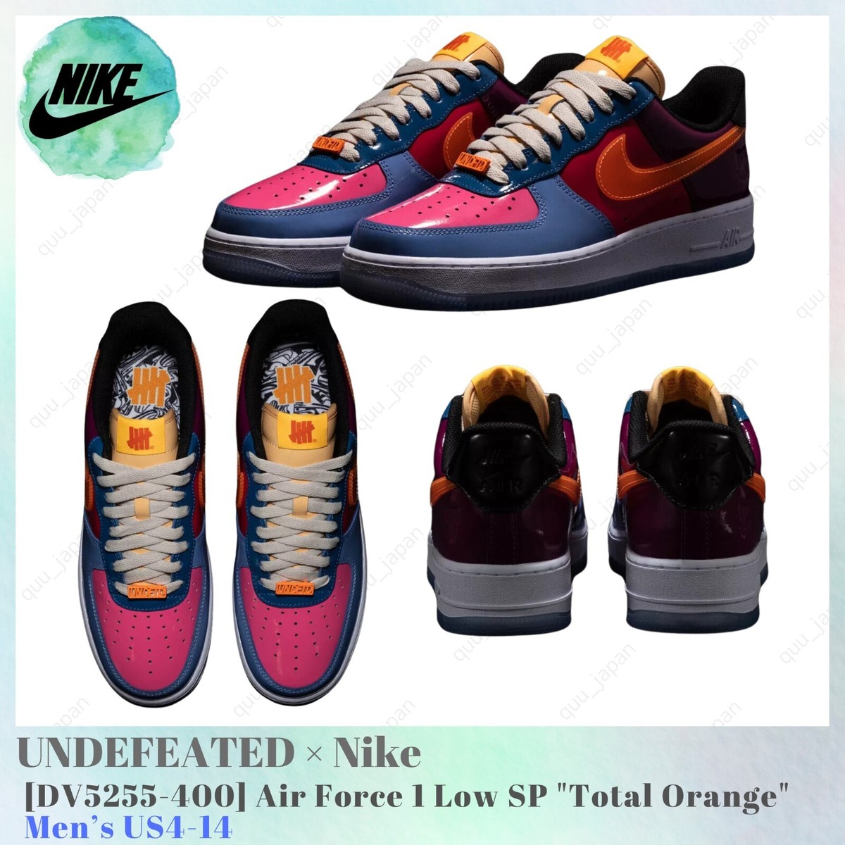 Size 9 - Undefeated x Nike Air Force 1 Low Total Orange for sale