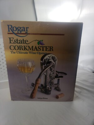 Rogar Estate Corkmaster Wine Opener Grape Detailed Antique Bronze 
