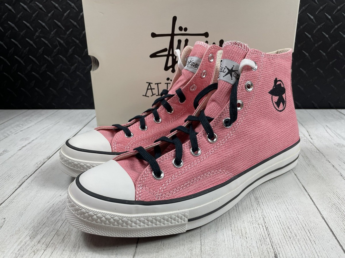 Size 11-Stussy x Converse CT 70 Hi Surfman Plumeria Black Pink