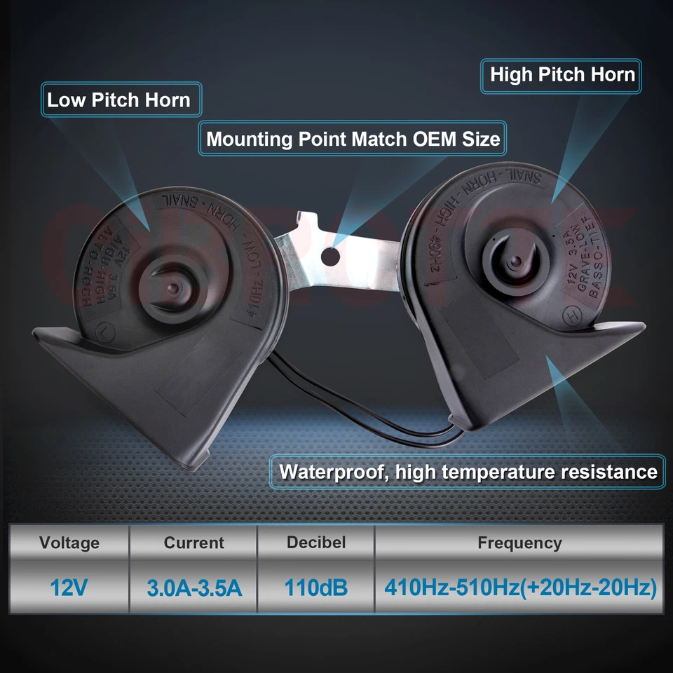 ⭐High Low Pitch Horn Assembly for Ford F150 Expedition Taurus Navigator Lincoln⭐ - Изображение 4 из 4