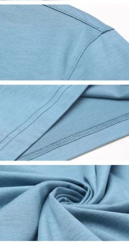 Top de seda color liso cuello redondo de verano manga corta para hombre M-3XL - Imagen 4 de 24
