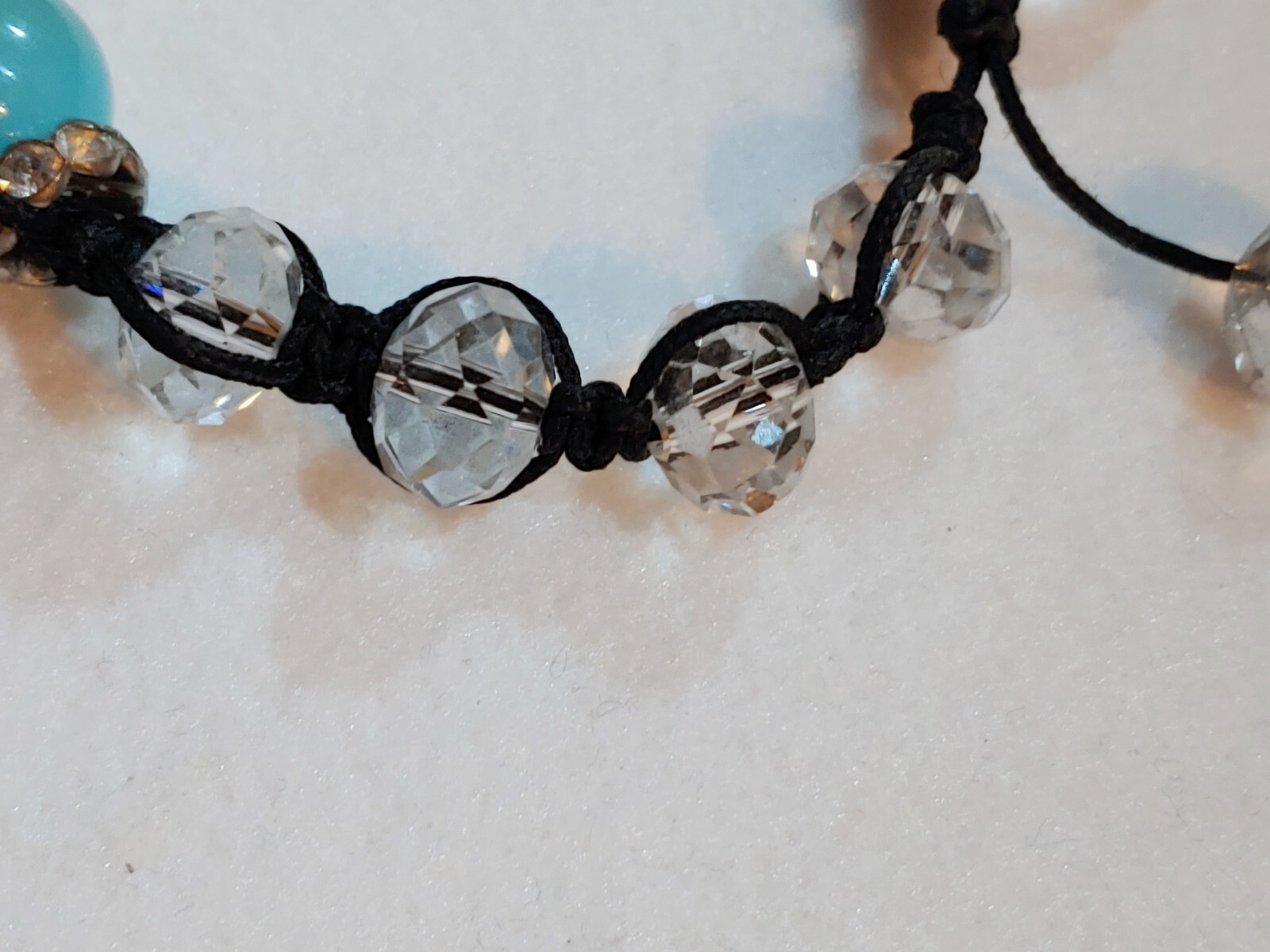 Pull String Adj. Bracelet - Beaded - Glass, Acryl… - image 2