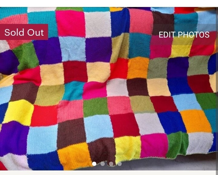 £10 PER KILO WHOLESALE BLANKETS HAND KNITTED CROCHET STYLE ETSY RESALE