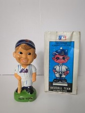 RARE Vintage New York Mets Bobble Head Green Base Nodder Rare ORIGINAL BOX Twins