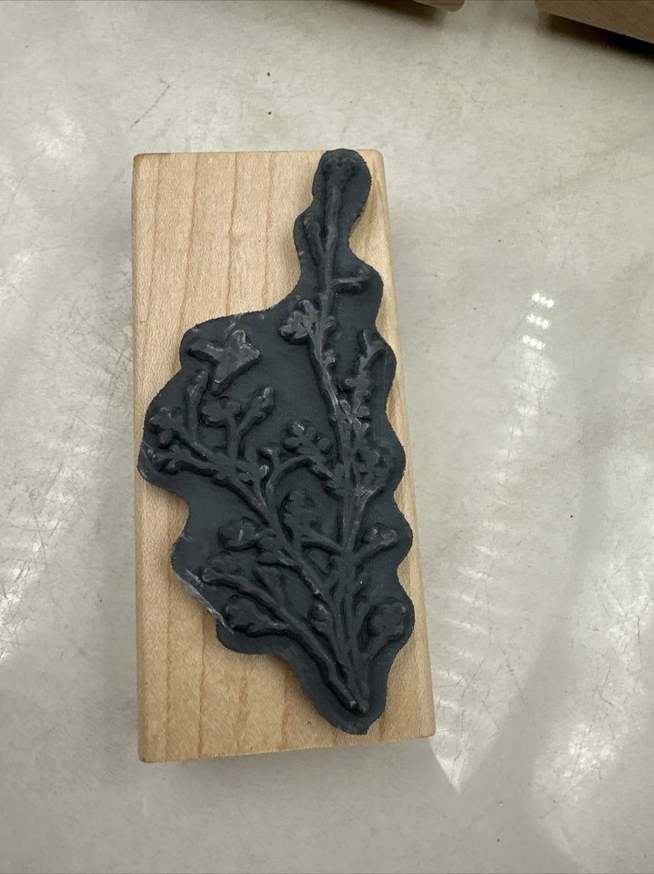 Lote de 6 estampillas de goma en bloque de madera estampillas artesanales tren pesca floral Foto 3 de 4