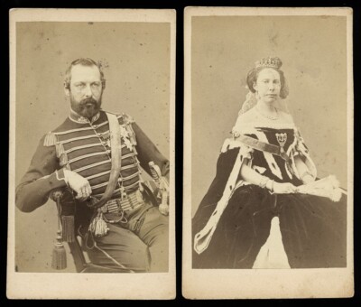 CDV Photos KING CHARLES KARL XV OF SWEDEN & Queen Louise Netherlands 1860s Rare