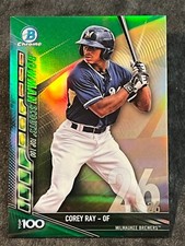 2017 Bowman Chrome Bowman TOP 100 GREEN REFRACTOR Corey Ray 66/99
