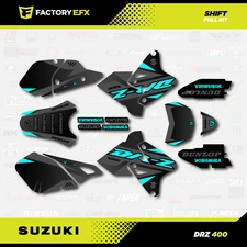 Gray Cyan Shift Graphics Kit fits Suzuki DRZ400SM Drz400s drz400 Supermoto DRZ