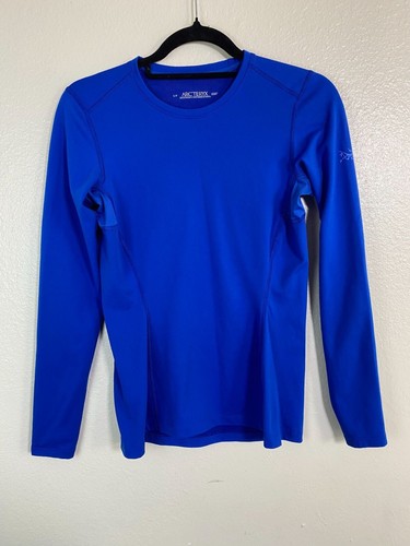 ArcTeryx Womens Blue Phase AR Long Sleeve Base Layer Top size Small Crew Outdoor