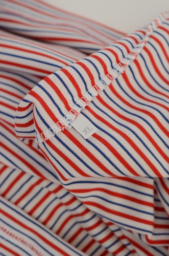 Prada Milano Luxury Men's Red & Blue Striped Polo Shirt Size L-XL Made in Italy - Picture 8 of 8