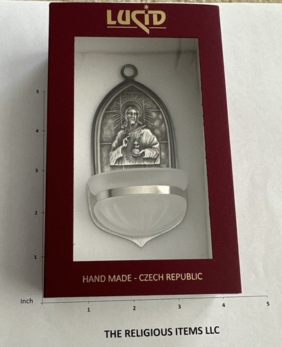 Holy Water Font with pressed motif of Sacred Heart of Jesus-antique silver - Picture 7 of 7