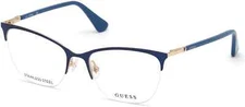 GUESS GU2787 091 Blue Metal Semi Rimless Optical Eyeglasses Frame 52-18-140 RX