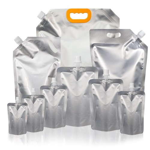 Silver White and Transparent Spout Pouches for Liquid, Juice 100ml to 5 Litre - Picture 2 of 120