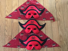 Pirate Red  Black Mask Masquerade Mask for Adults - set of 3 - Italy