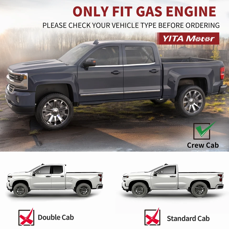 6" Running Boards for 07-18 Silverado Sierra 1500 2500HD Crew Cab Side Step Bars Foto 3 de 4