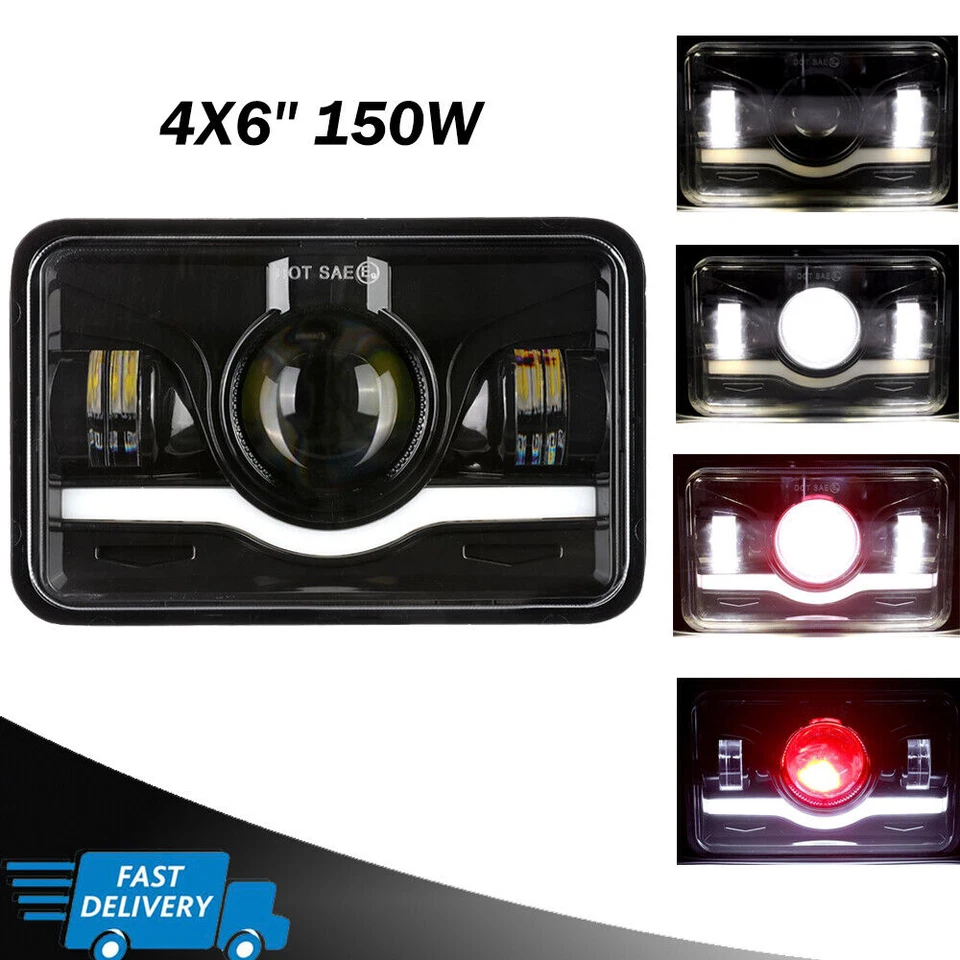 Faro LED 4x6" 150W DRL haz sellado para Honda XR250 XR250L XR650L XR650R Foto 3 de 4