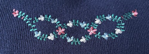 Northern Isles Womens Navy Blue Crew Neck Sweater w/Embroidered Yoke M Retro 90s - Picture 8 of 21