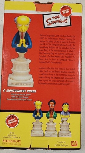 C. Montgomery Burns Polystone Bust - Sideshow - Simpsons - Limited Edition - NIB - Picture 3 of 4