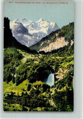 12114148 - Meiringen Reichenbachfall mit Well- und Wetterhorn Wasserfall