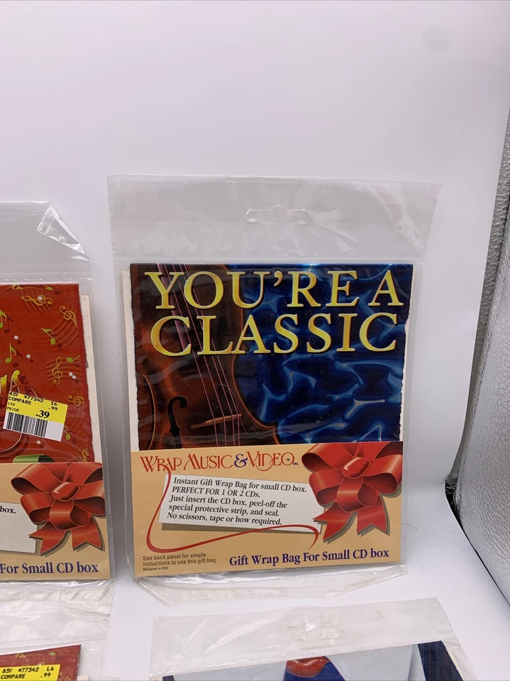 Vintage Lot of 15 CD Gift Bags Christmas Holiday Wrap Music & Video NOS - Image 4 of 4