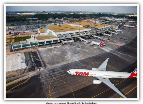 Manaus International Airport Brazil Airport Postcard - Afbeelding 1 van 2