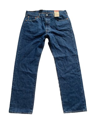 Levi's 501 Men's Blue Straight Leg Button Fly Jeans 34x30 100% Cotton NWT