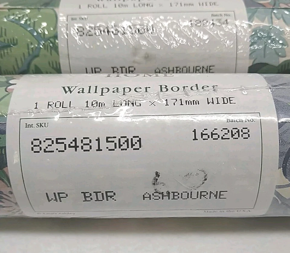 Papel Pintado Laura Ashley Borde Ashbourne Floral 10mm X 171mm Largo Lote De 3 Nuevo De Lote Antiguo Foto 3 de 4