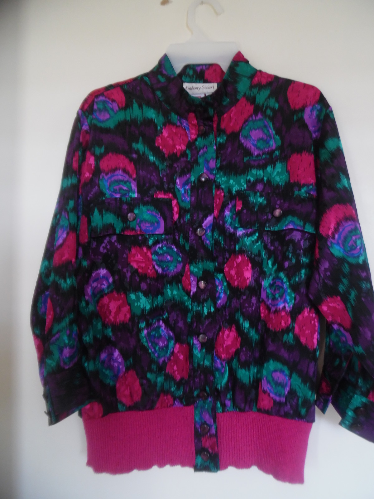 Vtg Antony Sicari Multi Button Front Top Blouse Shirt Long Sleeve Women Sz 10