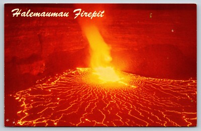 Eruption Of Kilauea Volcano Halemaumau Firepit Hawaii National Park Postcard