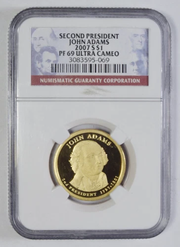 2007-S John Adams Presidential Dollar NGC PF-69 Ultra Cameo #069