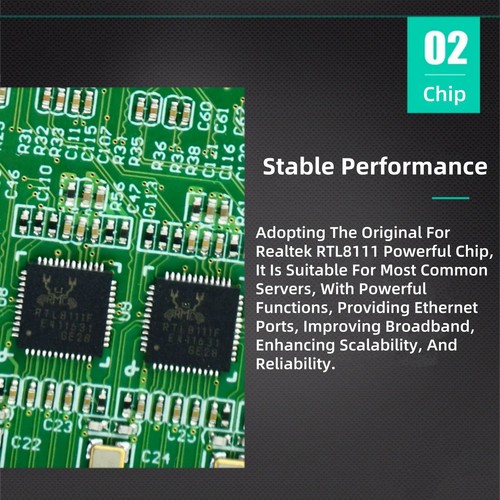 Gigabit Ethernet PCIE x1 Network Adapter Card 4 Port NIC For Realtek Chipset - Afbeelding 5 van 12