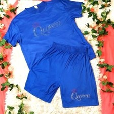 Blue lounge 2 Piece Set Fashion Casual Outfit Size XL