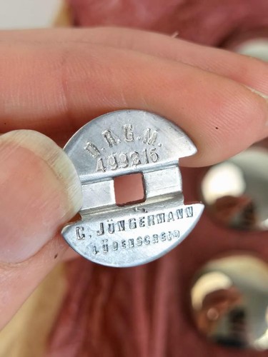 Imperio, botón de regazo para falda, plata, 21 mm, parte posterior "Extra Fe" - Imagen 3 de 5
