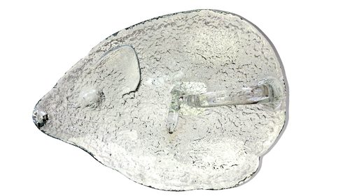 Blenko Clear Textured Solid Glass Mouse Cheese Tray Platter 14" Mint Vintage - Picture 8 of 8