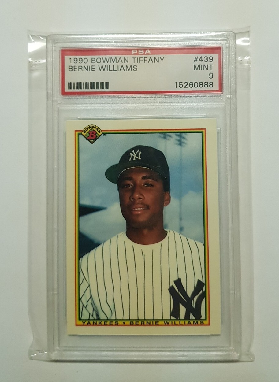 1990 Topps Bowman Tiffany #439 Bernie Williams RC PSA 9 Mint Rookie Card