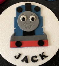 Edible Sugarpaste Thomas The Tank  Personalised Birthday Cake Topper  Name