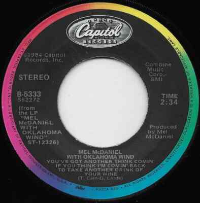 Mel McDaniel Whered That Woman Go Vinyl Single 7inch Capitol