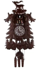 Vivid Large Deer Handcrafted  Cuckoo Clock with Dancers Dancing with Music NEW