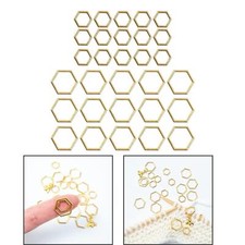 30Pcs Hexagon Knitting Crochet Marker Handcraft Reusable Smooth Zinc Alloy