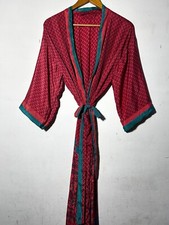 Soft House Wear Sari Silk Kimono Bathrobe Gown Long Plus Size Robe