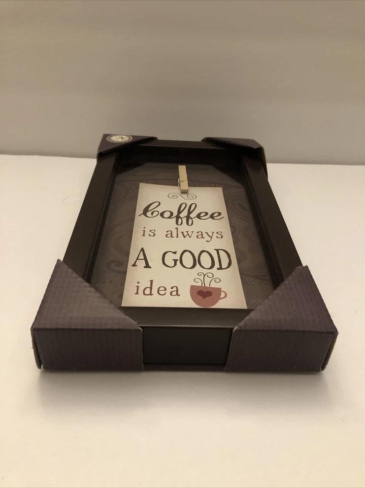 Coffee Is Always A Good Idea Clothes Pin Plaque Approx 10”x 6” New - Image 2 of 4