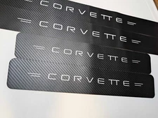 4Pcs Car Threshold Strip Door Plate Sill Scuff Cover Stickers for CORVETTE C4