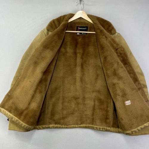 VTG 60s Pennys Suede Jacket Mens Medium Fur Lined Western Workwear Distressed - Picture 6 of 16