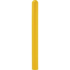 Global Industrial 60"H Smooth Bollard Post Sleeve 4" HDPE Dome Top Yellow