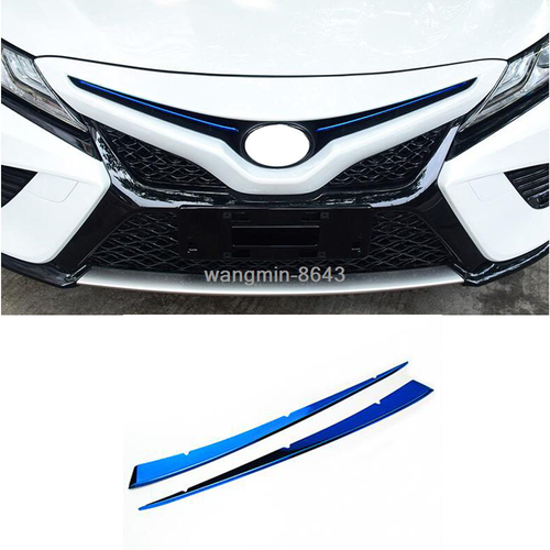 Blue stainless steel front medium bright strip trim For Toyota Camry 2018-2020