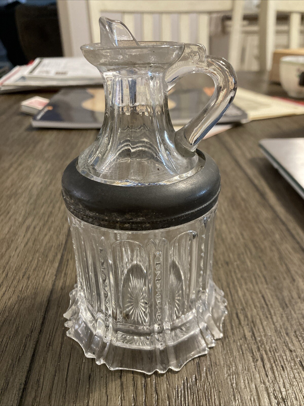Vintage GLASS CRUET/SYRUP DISPENSER (NO STOPPER)