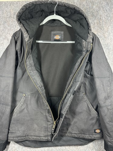 Vintage Dickies Workwear Jacket Black Size M Faded Hooded Heavy Weight Outdoors - Picture 6 of 10