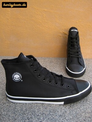Harley Davidson Sneaker Baxter schwarz weiss Kult Biker Boots Gr. 40 bis 46